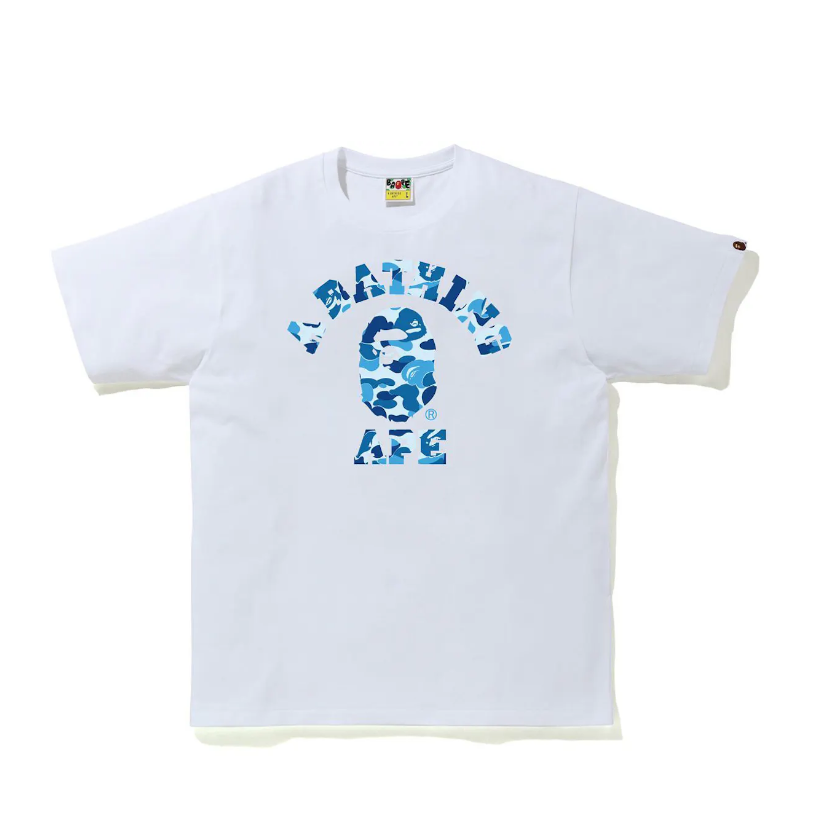 BAPE ABC Camo College Tee White/Blue