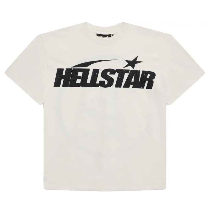 Hellstar Classic Logo T-Shirt White/Black (Gel Print)