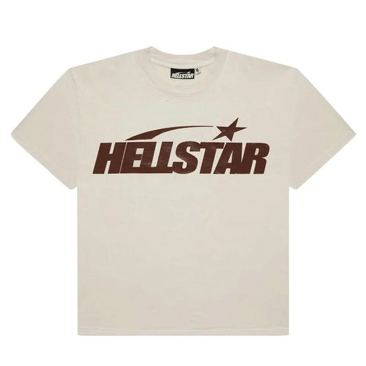 Hellstar Classic T-Shirt White/Brown (Gel Print)